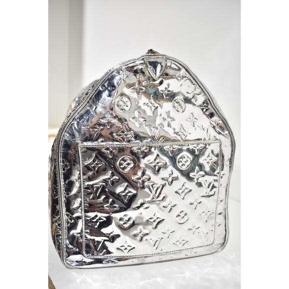 Louis Vuitton Keepall 55 Monogram Miroir Silver Mirror Weekend Travel Duffle Bag - Picture 13 of 16